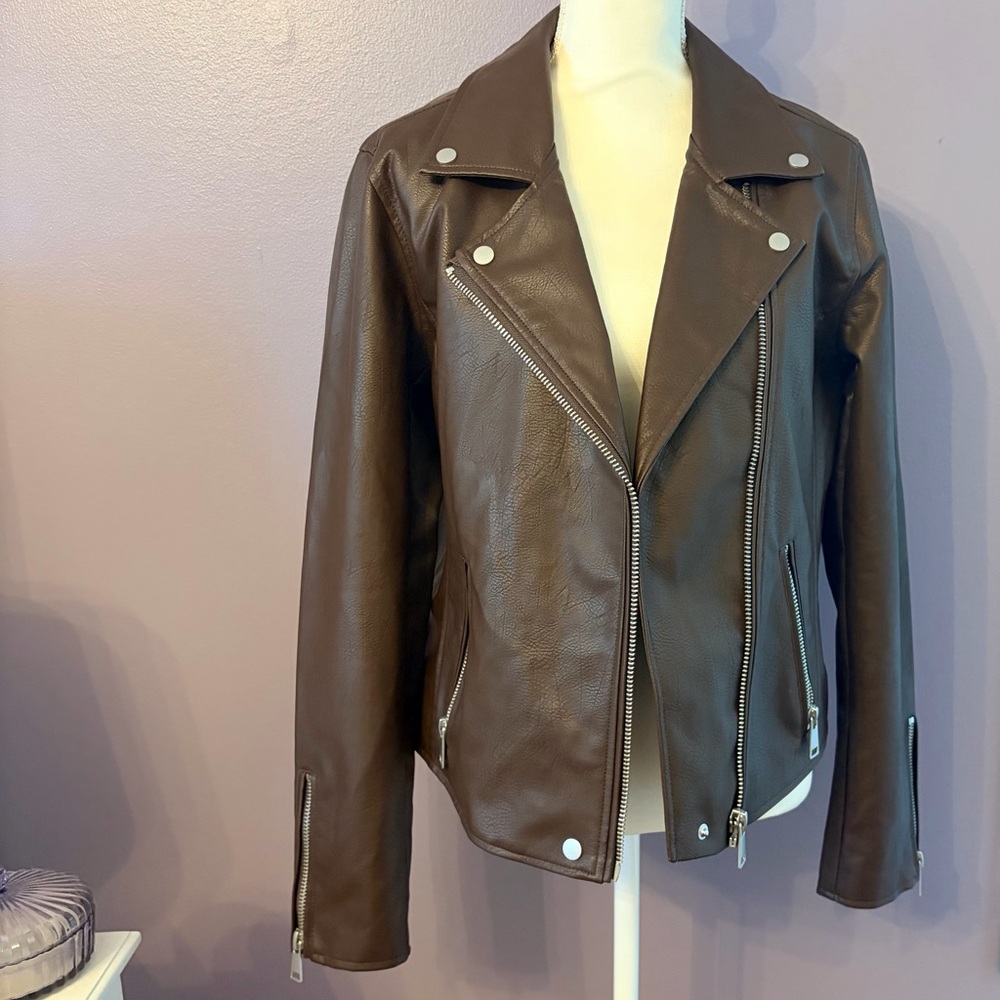Anthropologie Faux Leather Moto Jacket